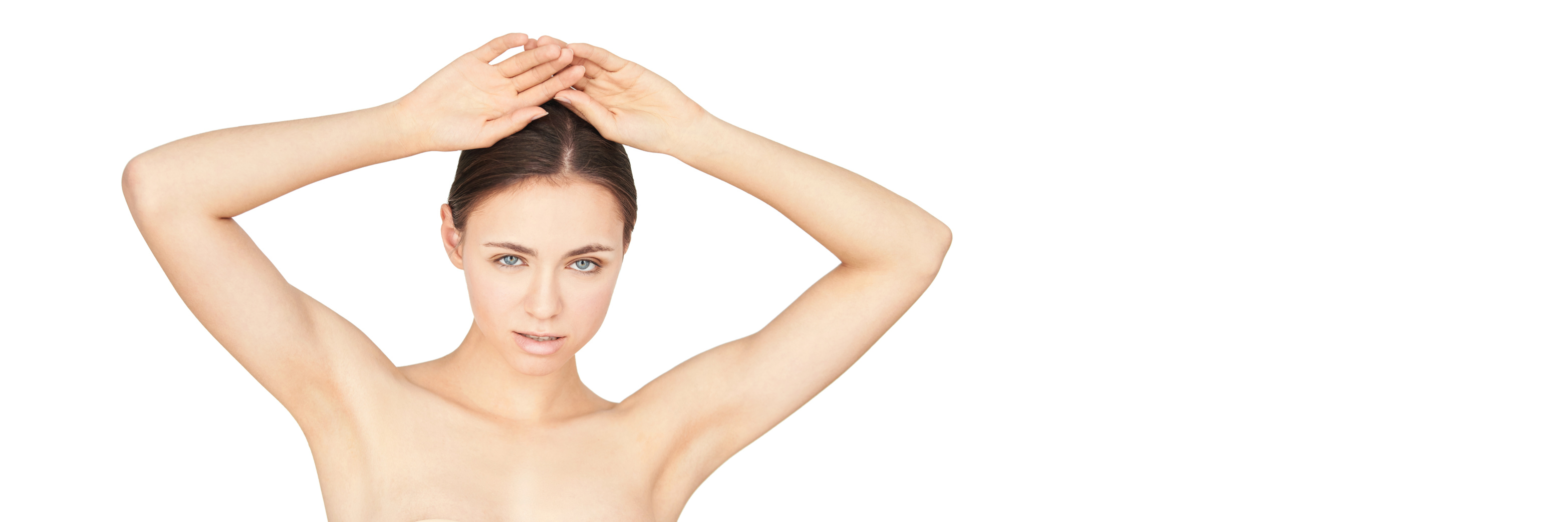 Woman with Waxed Armpits 